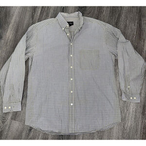Eddie Bauer Mens Large Button-Up Shirt Tan Checks Long Sleeve